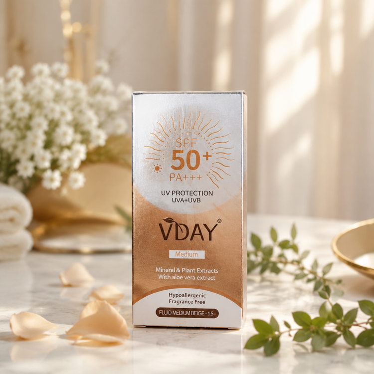 کرم ضد آفتاب رنگی وی دی Vday بژ متوسط SPF50