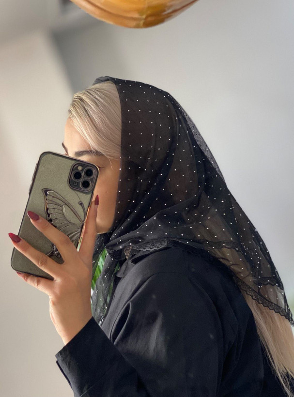 مینی اسکارف نگینی دانتل