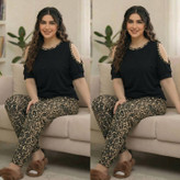 ست تیشرت شلوار پلنگی
