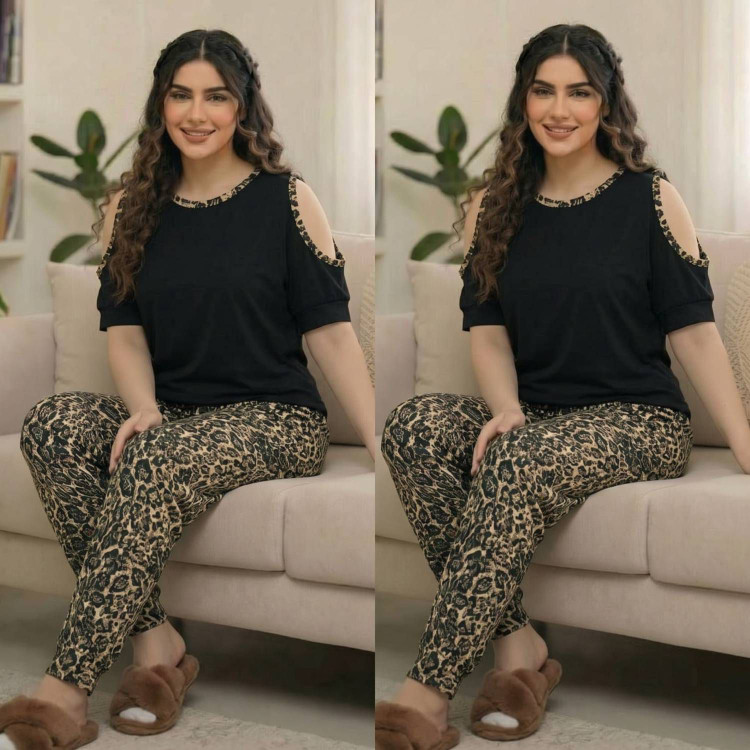 ست تیشرت شلوار پلنگی