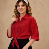 شومیز گره ای ابرو بادی