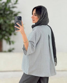 شومیز خط دار اطلس