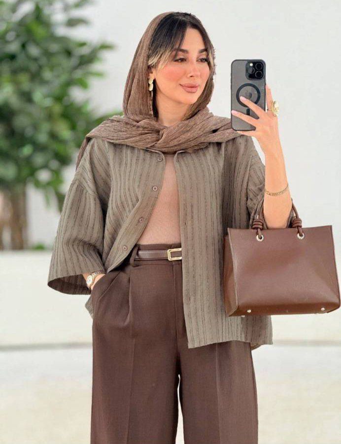 شومیز خط دار اطلس