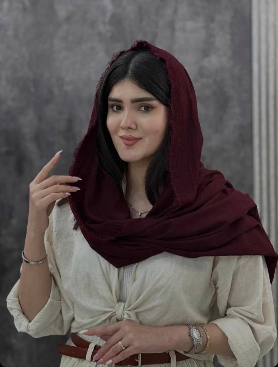 شال کتان رنگی