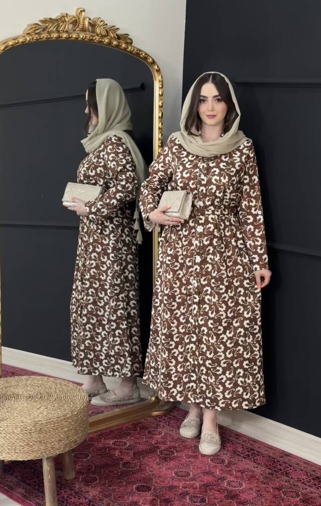 پیراهن ساحلی گل دار ریز