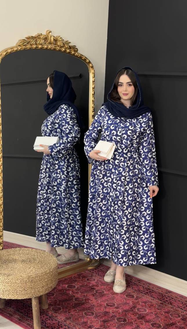 پیراهن ساحلی گل دار ریز