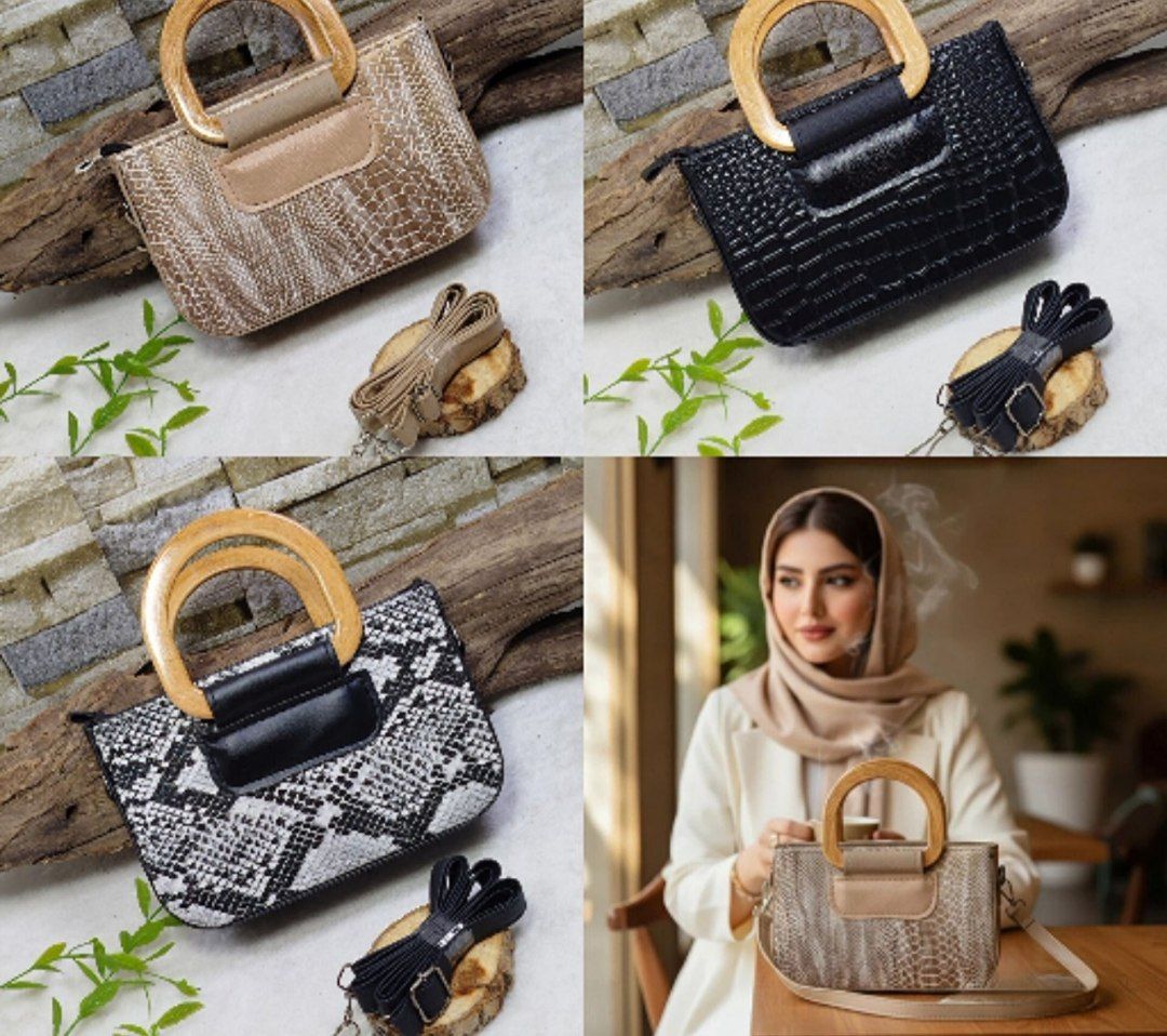 کیف دسته چوبی خانومانه