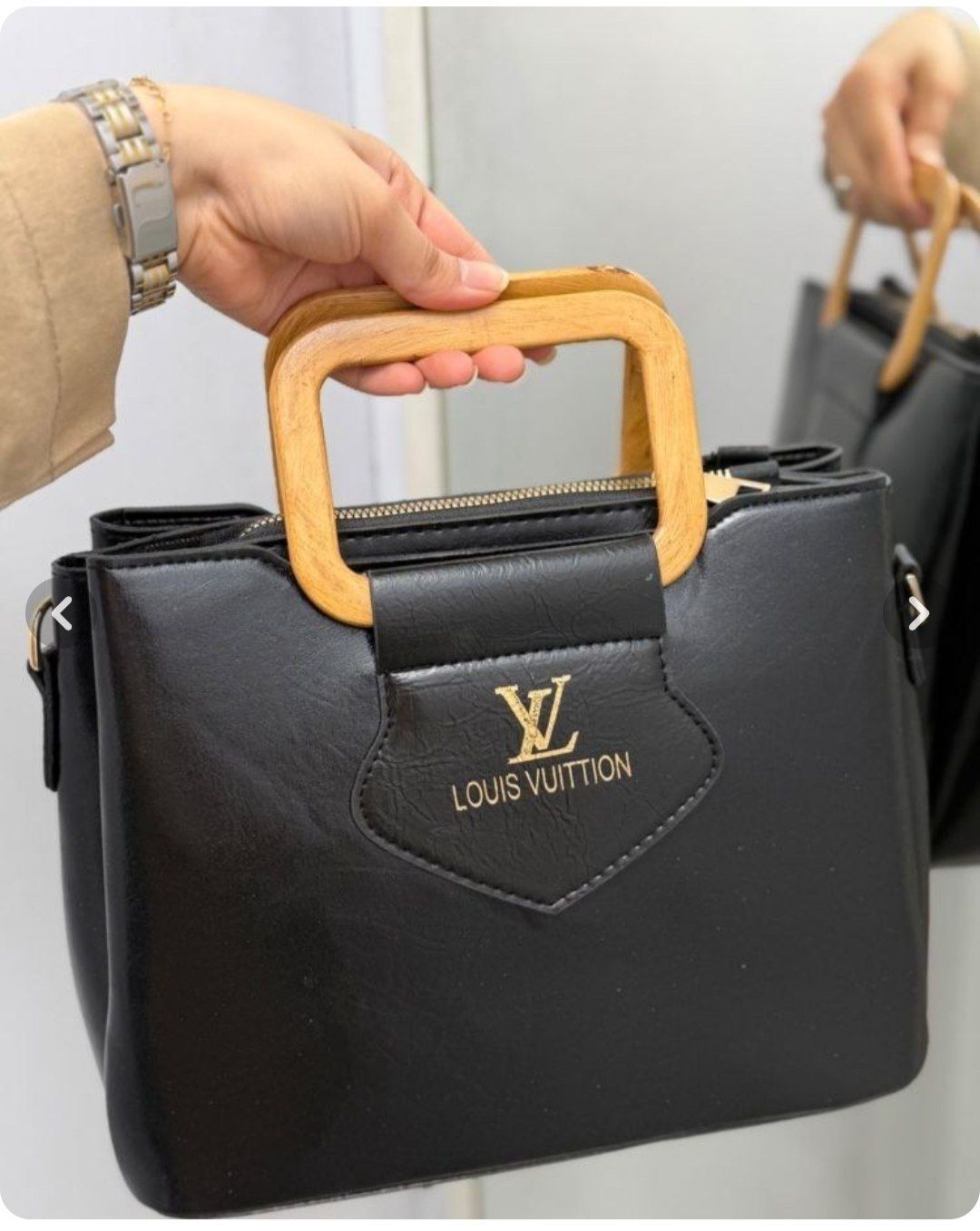 کیف دسته چوبی بزرگ