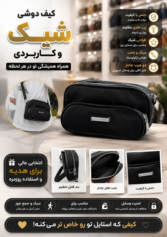 کیف زنانه دوشی بسیار جادار